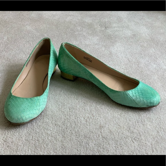 🌸HP🌸 Rare Find, J. Crew Collection Janey Snakeskin Flats, Metallic heels, 7.5 - Picture 10 of 16